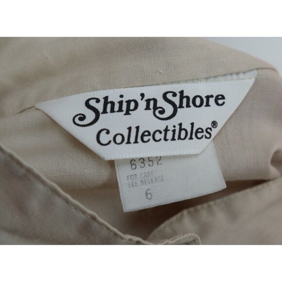 VINTAGE WOMEN'S BEIGE BUTTON-UP BLOUSE - SHIP'N SHORE COLLECTIBLES - SIZE 6 - Picture 11 of 11